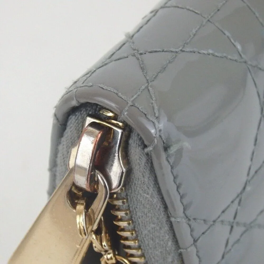 Authentic Christian Dior Lady Dior wallet enamel [Used]